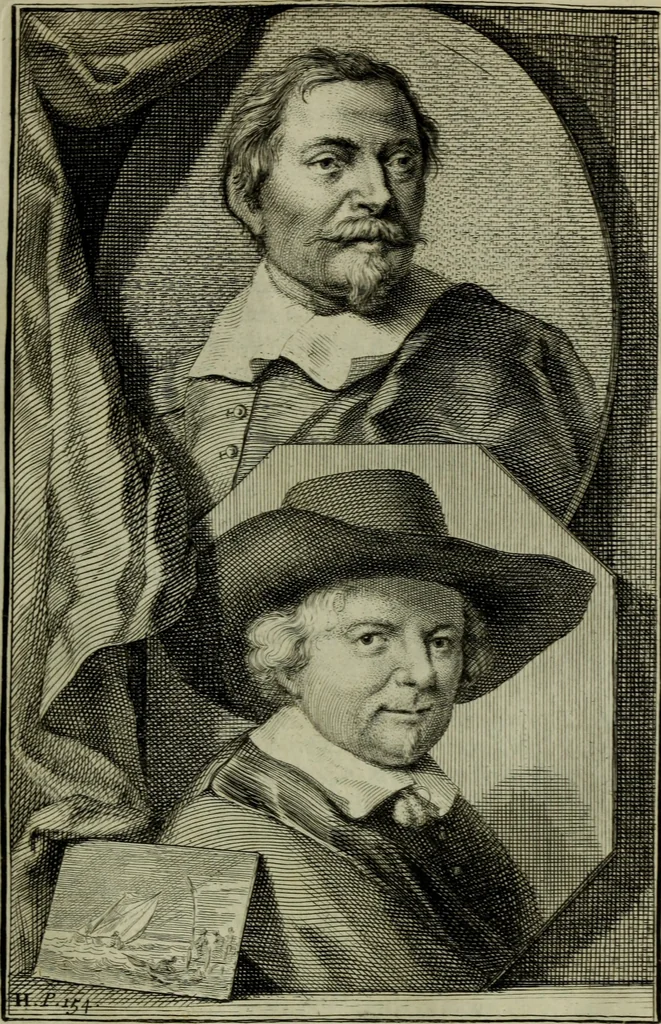 An illustration from De groote schouburgh der Nederlantsche konstschilders en schilderessen : waar van 'er veele met hunne beeltenissen ten tooneel verschynen, en hun levensgedrag en konstwerken beschreven worden : zynde een vervolg op het Schilderboek van K. v. Mander ..., 1753, leaf 186
