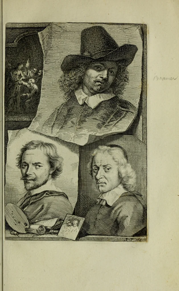 An illustration from De groote schouburgh der Nederlantsche konstschilders en schilderessen : waar van 'er veele met hunne beeltenissen ten tooneel verschynen, en hun levensgedrag en konstwerken beschreven worden : zynde een vervolg op het Schilderboek van K. v. Mander ..., 1753, leaf 198