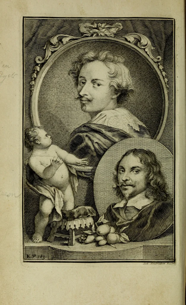 An illustration from De groote schouburgh der Nederlantsche konstschilders en schilderessen : waar van 'er veele met hunne beeltenissen ten tooneel verschynen, en hun levensgedrag en konstwerken beschreven worden : zynde een vervolg op het Schilderboek van K. v. Mander ..., 1753, leaf 219