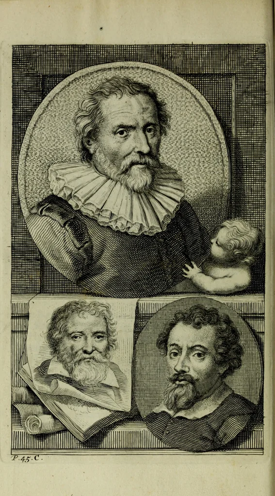 An illustration from De groote schouburgh der Nederlantsche konstschilders en schilderessen : waar van 'er veele met hunne beeltenissen ten tooneel verschynen, en hun levensgedrag en konstwerken beschreven worden : zynde een vervolg op het Schilderboek van K. v. Mander ..., 1753, leaf 65
