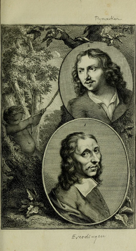 An illustration from De groote schouburgh der Nederlantsche konstschilders en schilderessen : waar van 'er veele met hunne beeltenissen ten tooneel verschynen, en hun levensgedrag en konstwerken beschreven worden : zynde een vervolg op het Schilderboek van K. v. Mander ..., 1753, leaf 108