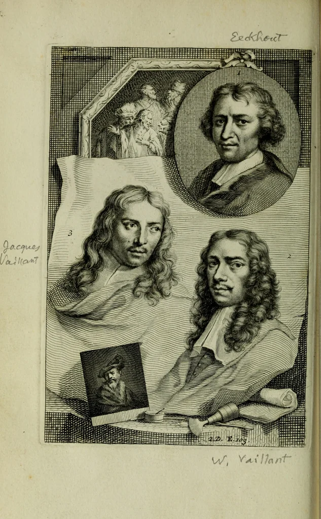An illustration from De groote schouburgh der Nederlantsche konstschilders en schilderessen : waar van 'er veele met hunne beeltenissen ten tooneel verschynen, en hun levensgedrag en konstwerken beschreven worden : zynde een vervolg op het Schilderboek van K. v. Mander ..., 1753, leaf 117