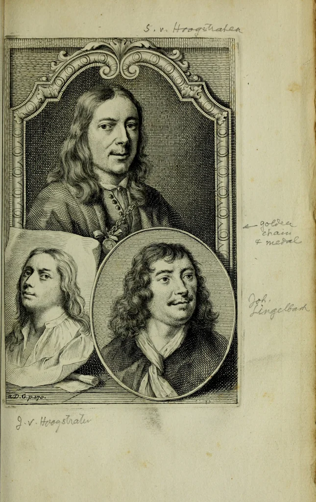 An illustration from De groote schouburgh der Nederlantsche konstschilders en schilderessen : waar van 'er veele met hunne beeltenissen ten tooneel verschynen, en hun levensgedrag en konstwerken beschreven worden : zynde een vervolg op het Schilderboek van K. v. Mander ..., 1753, leaf 188
