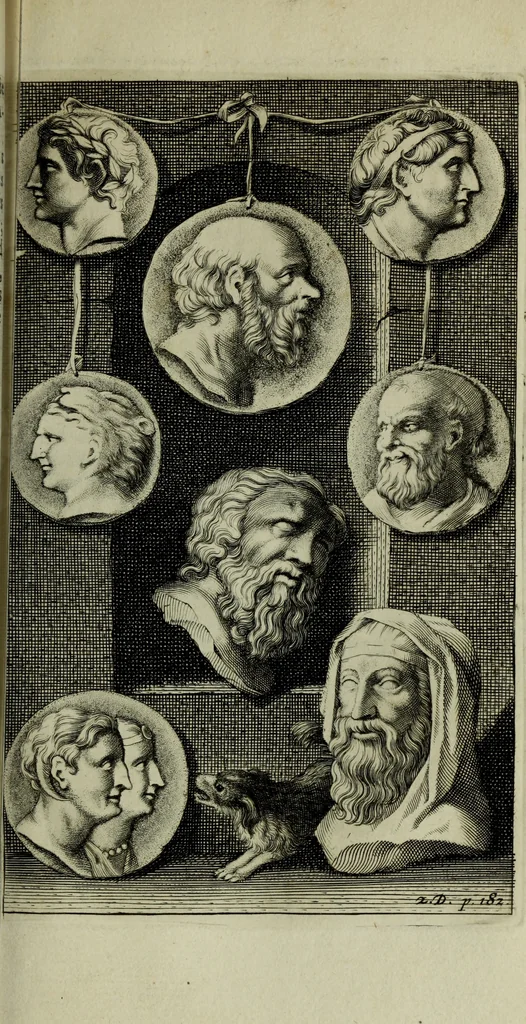 An illustration from De groote schouburgh der Nederlantsche konstschilders en schilderessen : waar van 'er veele met hunne beeltenissen ten tooneel verschynen, en hun levensgedrag en konstwerken beschreven worden : zynde een vervolg op het Schilderboek van K. v. Mander ..., 1753, leaf 204