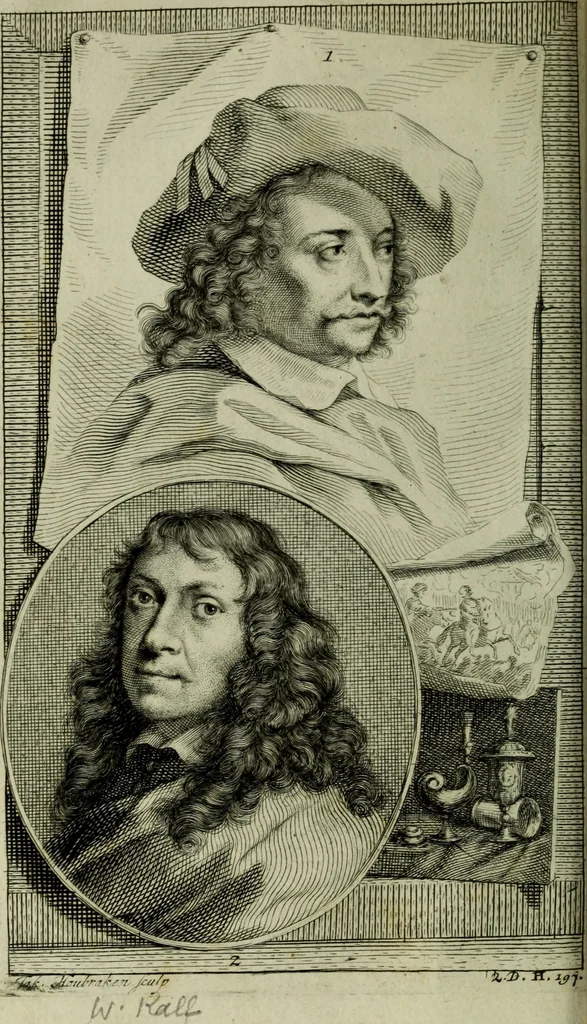 An illustration from De groote schouburgh der Nederlantsche konstschilders en schilderessen : waar van 'er veele met hunne beeltenissen ten tooneel verschynen, en hun levensgedrag en konstwerken beschreven worden : zynde een vervolg op het Schilderboek van K. v. Mander ..., 1753, leaf 221