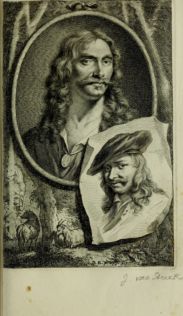 An illustration from De groote schouburgh der Nederlantsche konstschilders en schilderessen : waar van 'er veele met hunne beeltenissen ten tooneel verschynen, en hun levensgedrag en konstwerken beschreven worden : zynde een vervolg op het Schilderboek van K. v. Mander ..., 1753, leaf 304