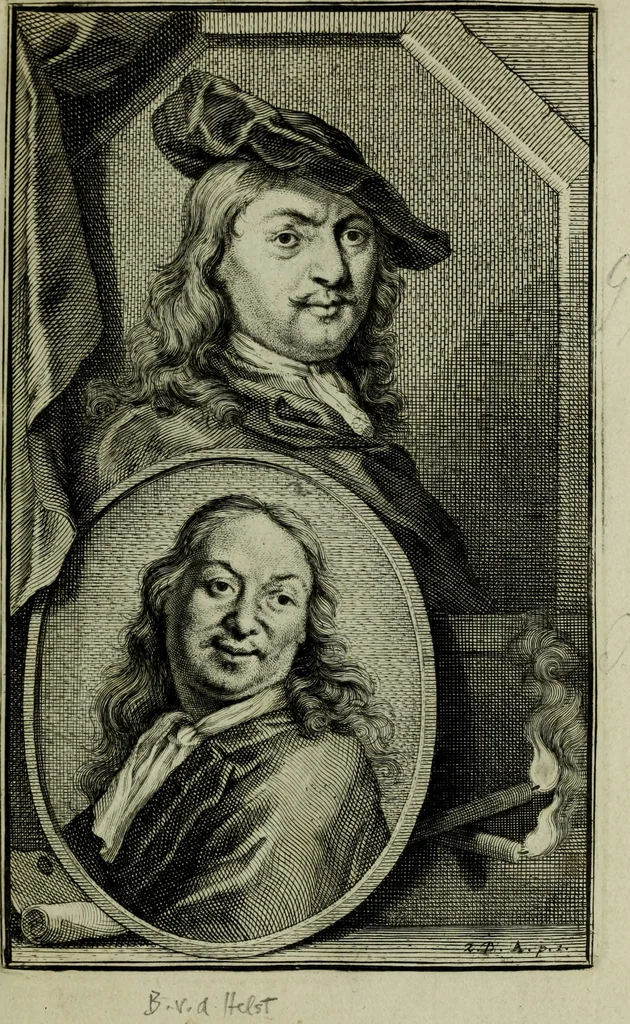 An illustration from De groote schouburgh der Nederlantsche konstschilders en schilderessen : waar van 'er veele met hunne beeltenissen ten tooneel verschynen, en hun levensgedrag en konstwerken beschreven worden : zynde een vervolg op het Schilderboek van K. v. Mander ..., 1753, leaf 4
