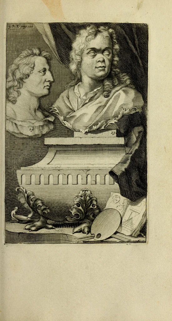 An illustration from De groote schouburgh der Nederlantsche konstschilders en schilderessen : waar van 'er veele met hunne beeltenissen ten tooneel verschynen, en hun levensgedrag en konstwerken beschreven worden : zynde een vervolg op het Schilderboek van K. v. Mander ..., 1753, leaf 124
