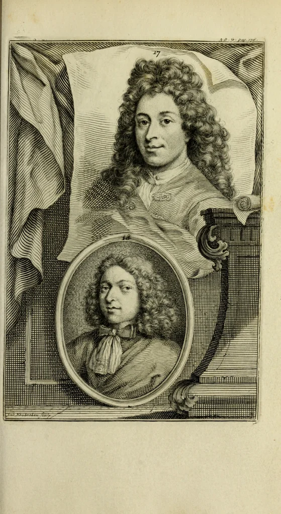An illustration from De groote schouburgh der Nederlantsche konstschilders en schilderessen : waar van 'er veele met hunne beeltenissen ten tooneel verschynen, en hun levensgedrag en konstwerken beschreven worden : zynde een vervolg op het Schilderboek van K. v. Mander ..., 1753, leaf 190