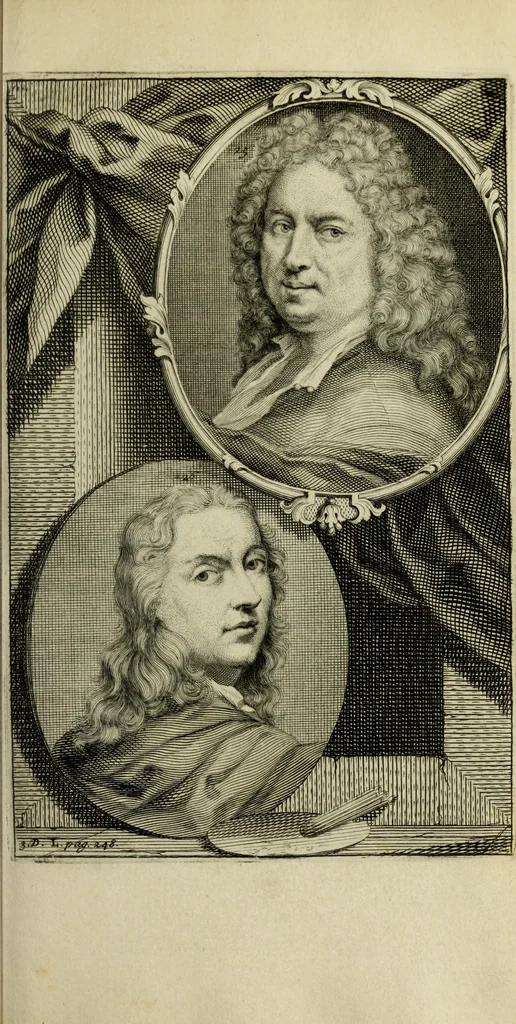 An illustration from De groote schouburgh der Nederlantsche konstschilders en schilderessen : waar van 'er veele met hunne beeltenissen ten tooneel verschynen, en hun levensgedrag en konstwerken beschreven worden : zynde een vervolg op het Schilderboek van K. v. Mander ..., 1753, leaf 272