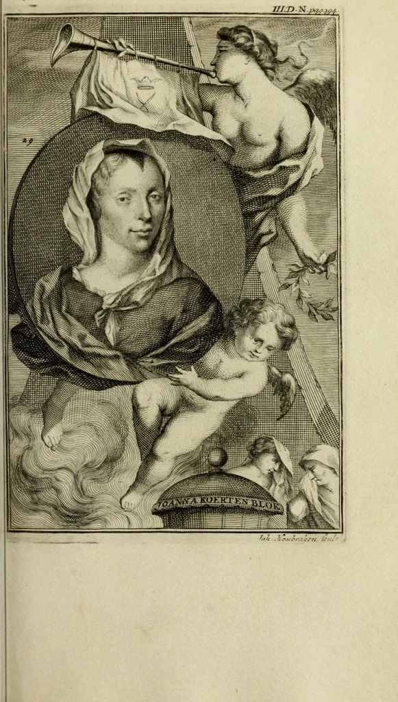 An illustration from De groote schouburgh der Nederlantsche konstschilders en schilderessen : waar van 'er veele met hunne beeltenissen ten tooneel verschynen, en hun levensgedrag en konstwerken beschreven worden : zynde een vervolg op het Schilderboek van K. v. Mander ..., 1753, leaf 322