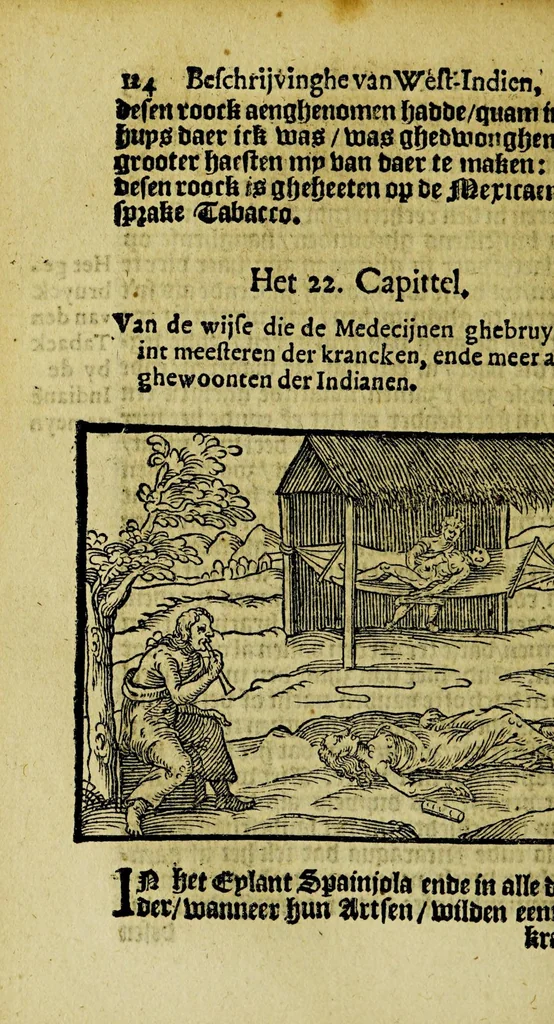An illustration from De historie, van de Nieuwe Weerelt, te weten, de beschrijvinghe van West-Indien. : Waer in verhaelt wert, van de eylanden ende zeen nieulick gevonden ..., 1610, leaf 152