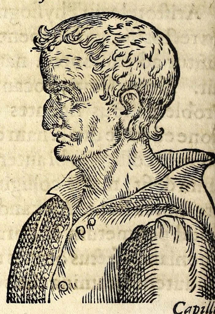 An illustration from De hvmana physiognomonia Ioannis Baptistae Portae Neapolitani libri IIII : qvi ab extimis, quae in hominum corporibus conspiciuntur signis, ita eorum naturas, mores & consilia (egregiis ad viuum expressis iconibvs) demonstrant, vt intimos animi recessus penetrare videantur ... : nunc ab innumeris mendis, quibus passim neapolitana scatebat editio, emendati, primumq[ue] in Germania in lucem editi : cum duplici rerum & verborum indice longe locupletissimo, 1593, leaf 102