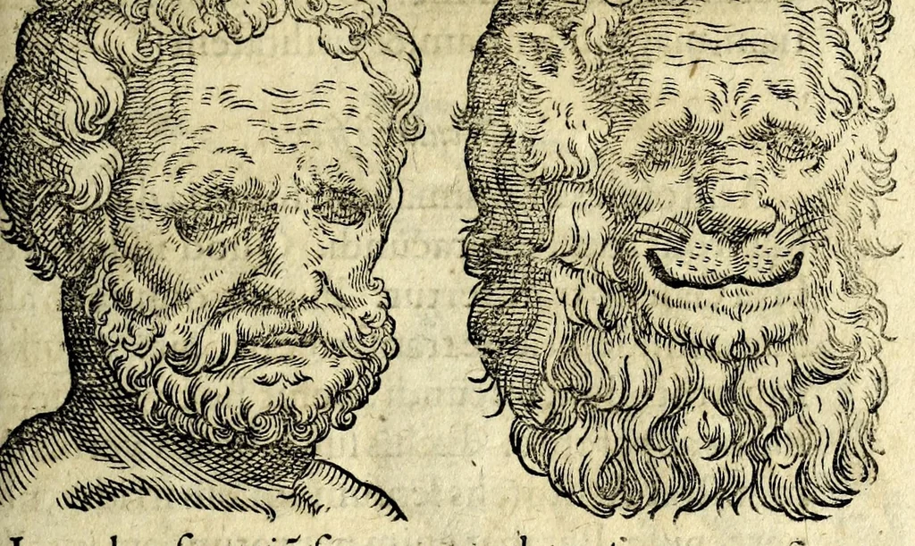 An illustration from De hvmana physiognomonia Ioannis Baptistae Portae Neapolitani libri IIII : qvi ab extimis, quae in hominum corporibus conspiciuntur signis, ita eorum naturas, mores & consilia (egregiis ad viuum expressis iconibvs) demonstrant, vt intimos animi recessus penetrare videantur ... : nunc ab innumeris mendis, quibus passim neapolitana scatebat editio, emendati, primumq[ue] in Germania in lucem editi : cum duplici rerum & verborum indice longe locupletissimo, 1593, leaf 133