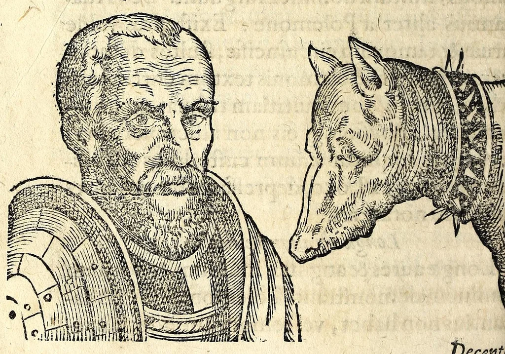 An illustration from De hvmana physiognomonia Ioannis Baptistae Portae Neapolitani libri IIII : qvi ab extimis, quae in hominum corporibus conspiciuntur signis, ita eorum naturas, mores & consilia (egregiis ad viuum expressis iconibvs) demonstrant, vt intimos animi recessus penetrare videantur ... : nunc ab innumeris mendis, quibus passim neapolitana scatebat editio, emendati, primumq[ue] in Germania in lucem editi : cum duplici rerum & verborum indice longe locupletissimo, 1593, leaf 160