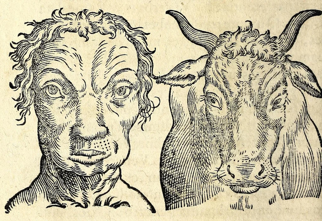 An illustration from De hvmana physiognomonia Ioannis Baptistae Portae Neapolitani libri IIII : qvi ab extimis, quae in hominum corporibus conspiciuntur signis, ita eorum naturas, mores & consilia (egregiis ad viuum expressis iconibvs) demonstrant, vt intimos animi recessus penetrare videantur ... : nunc ab innumeris mendis, quibus passim neapolitana scatebat editio, emendati, primumq[ue] in Germania in lucem editi : cum duplici rerum & verborum indice longe locupletissimo, 1593, leaf 172