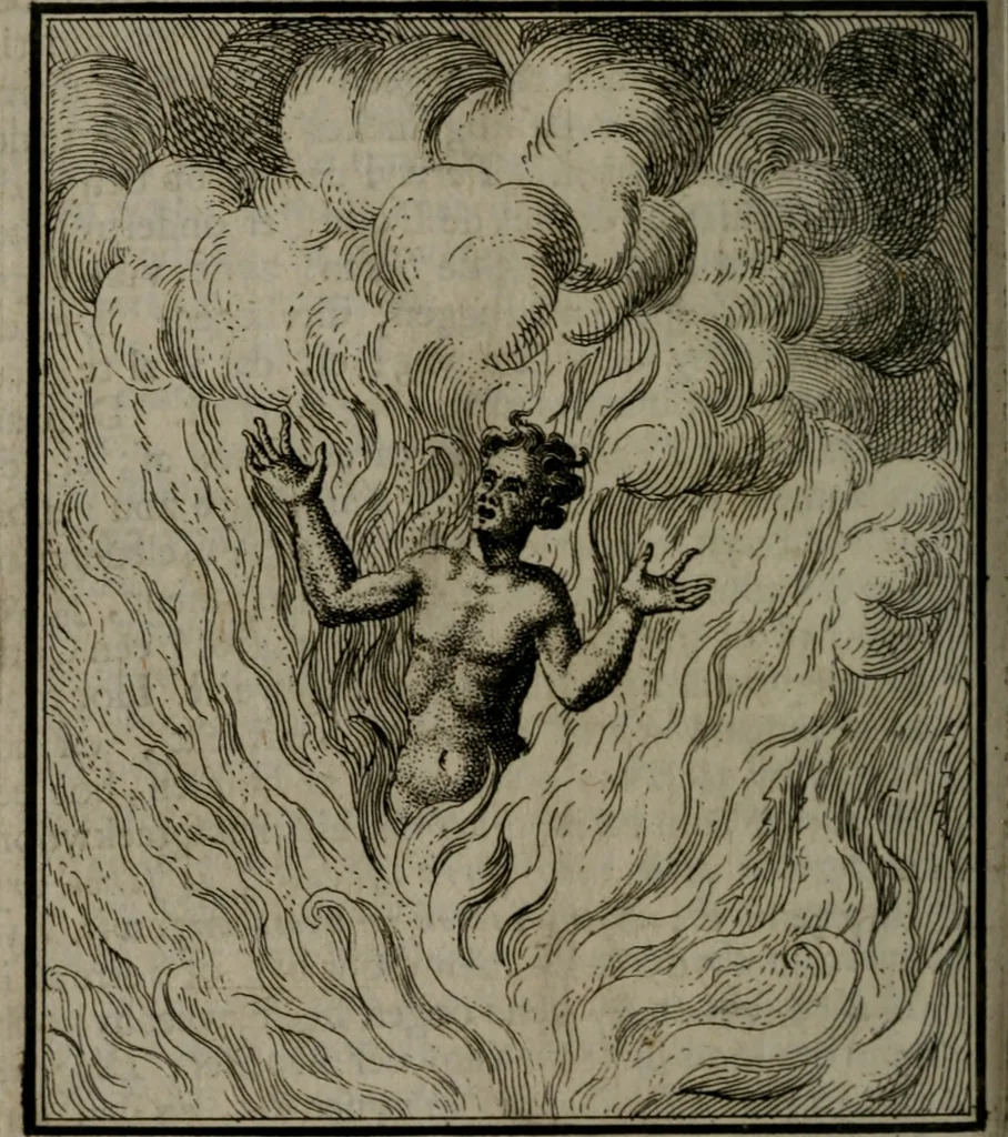 An illustration from De kapelle der dooden, of de algemeene dooden-spiegel. In welken alle menschen, van wat staat of rang zy zyn mogen, zich tot hun nut konnen beschouwen; om indagtig te zyn het memento mori, of gedenkt to sterven .., 1741, leaf 127
