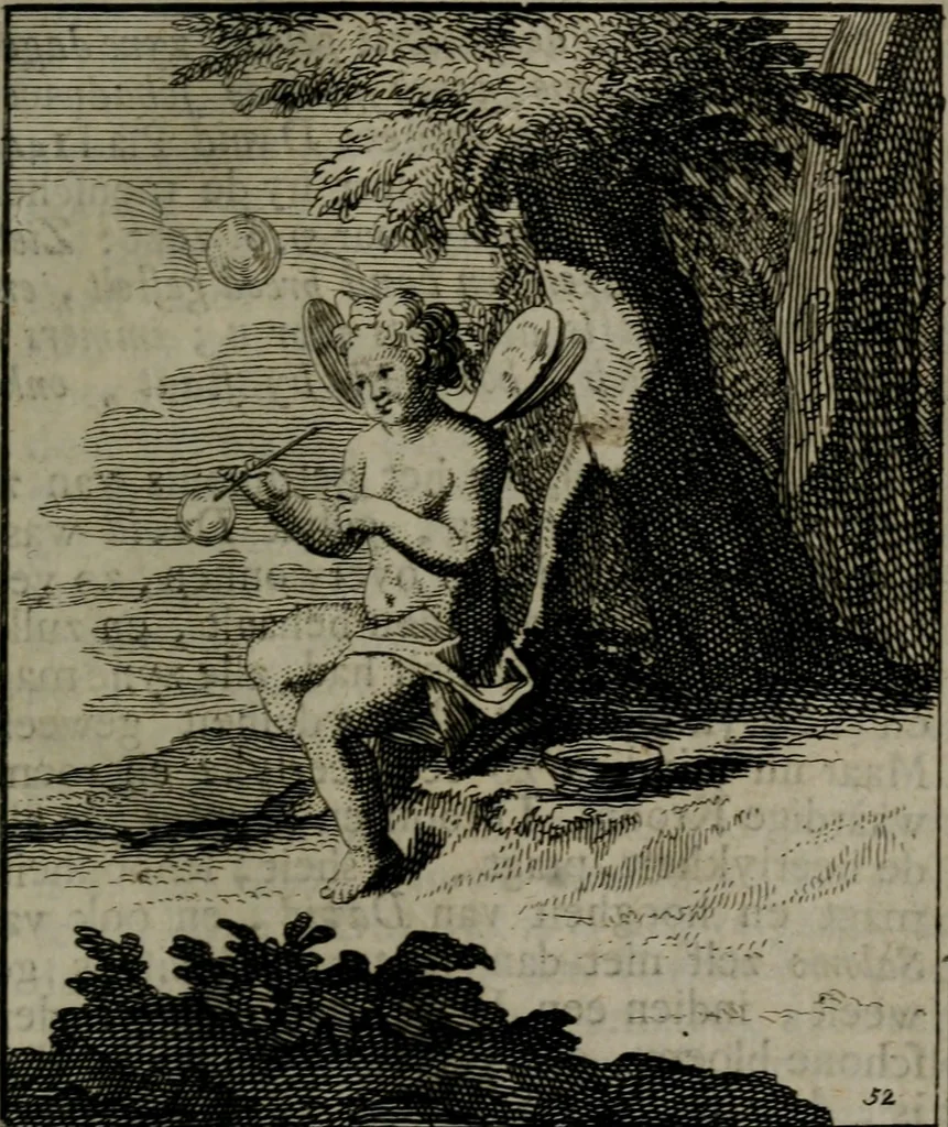 An illustration from De kapelle der dooden, of, De algemeene doodenspiegel : in welken all menschen, van wat staat of rang zy zyn mogen, zich tot hun nut konnen beschouwen : om indagtig ti zyn het memento mori, gedenkt te sterven ..., 1737, leaf 246