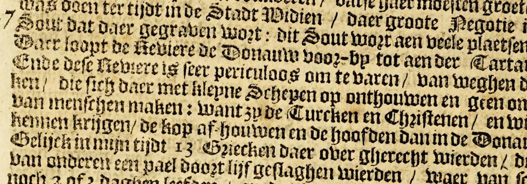 An illustration from De kleyne wonderlijcke werelt, : bestaende in dese keyserrijken, coningrijken en landen, als Turckyen, Hungaryen, Poolen, Ruslant, Bohemen, Oostenrijck, Duytschlant, Hispanien, Vranckrijck, Italien, Engelandt, het Landt van Beloften, het Nieuwe Ierusalem en Bresilien., 1649, leaf 52