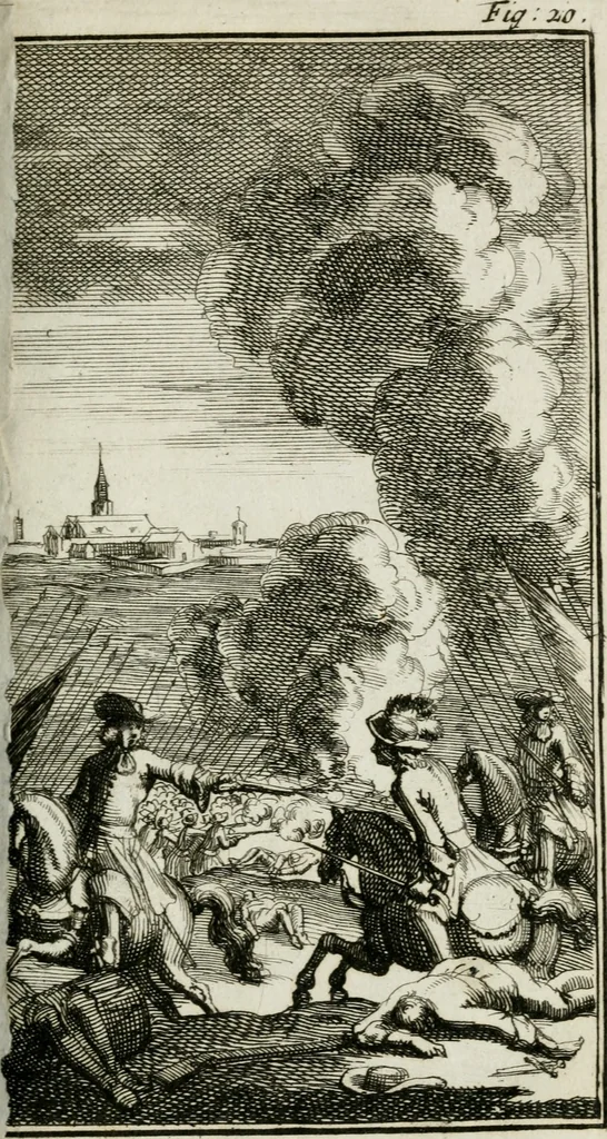 An illustration from De konincklycke triumphe : vertoonende alle de eerpoorten, met desselfs besondere sinne-beelden, en hare beschryvinge, ten getale van in de 60, opgerecht in s' Gravenhage 1691 ter eere van Willem de III koningh van Groot Brittanjen, 1691, leaf 124