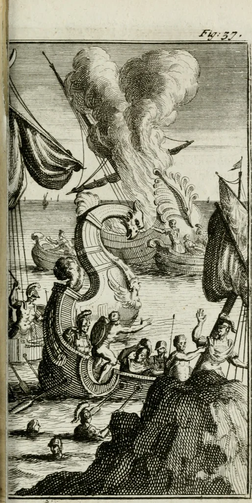 An illustration from De konincklycke triumphe : vertoonende alle de eerpoorten, met desselfs besondere sinne-beelden, en hare beschryvinge, ten getale van in de 60, opgerecht in s' Gravenhage 1691 ter eere van Willem de III koningh van Groot Brittanjen, 1691, leaf 178