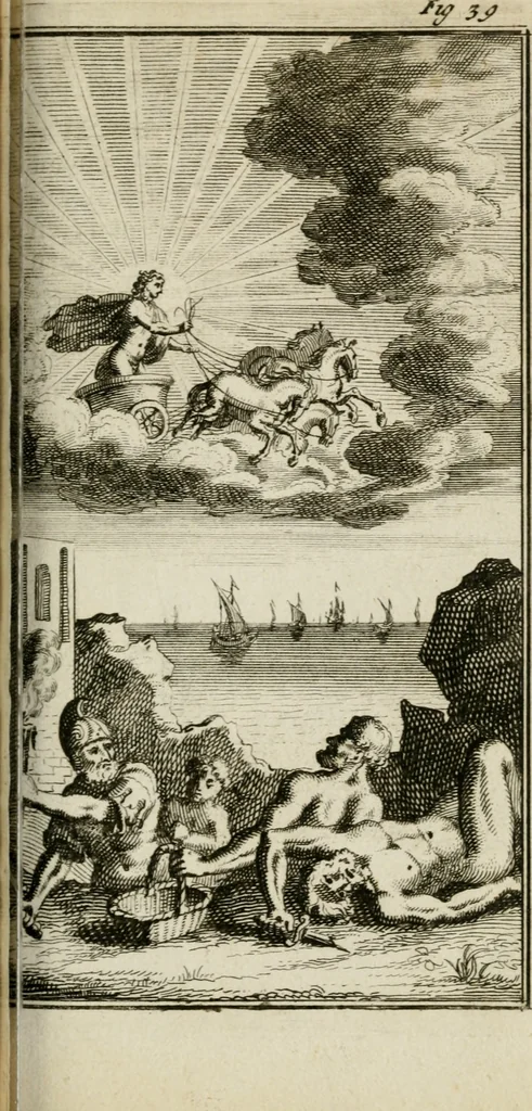 An illustration from De konincklycke triumphe : vertoonende alle de eerpoorten, met desselfs besondere sinne-beelden, en hare beschryvinge, ten getale van in de 60, opgerecht in s' Gravenhage 1691 ter eere van Willem de III koningh van Groot Brittanjen, 1691, leaf 184
