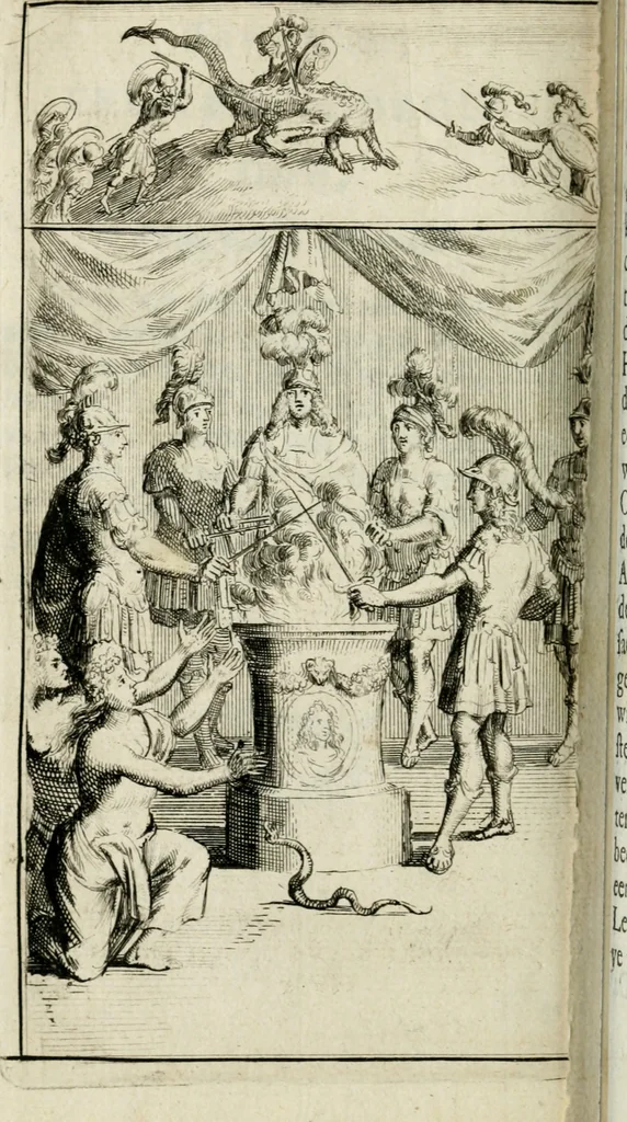 An illustration from De konincklycke triumphe : vertoonende alle de eerpoorten, met desselfs besondere sinne-beelden, en hare beschryvinge, ten getale van in de 60, opgerecht in s' Gravenhage 1691 ter eere van Willem de III koningh van Groot Brittanjen, 1691, leaf 209