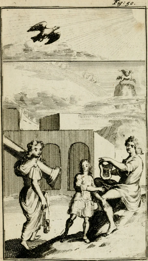 An illustration from De konincklycke triumphe : vertoonende alle de eerpoorten, met desselfs besondere sinne-beelden, en hare beschryvinge, ten getale van in de 60, opgerecht in s' Gravenhage 1691 ter eere van Willem de III koningh van Groot Brittanjen, 1691, leaf 229