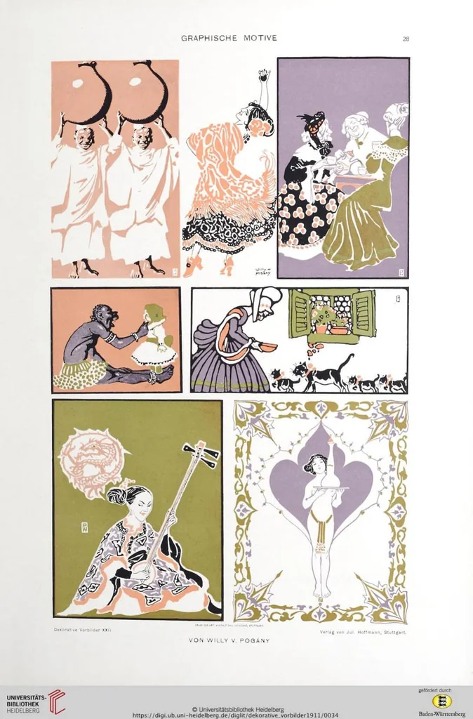 An illustration from 1911 Dekorative Vorbilder: farbige Meisterwerke aus alter und neuer Zeit, 1911, leaf 34