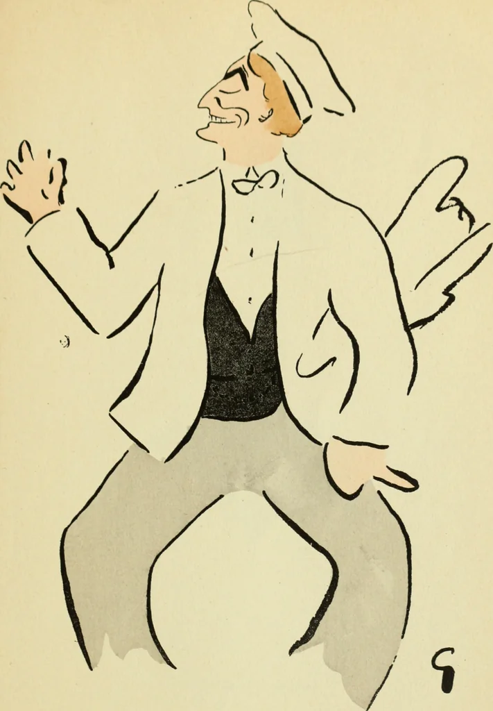 An illustration from De la Comédie Française aux boulevards. Préf. de Jules Claretie, 1906, leaf 128