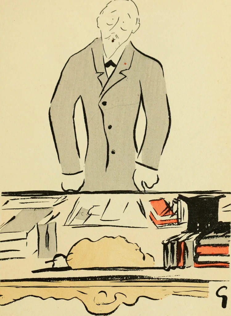 An illustration from De la Comédie Française aux boulevards. Préf. de Jules Claretie, 1906, leaf 18