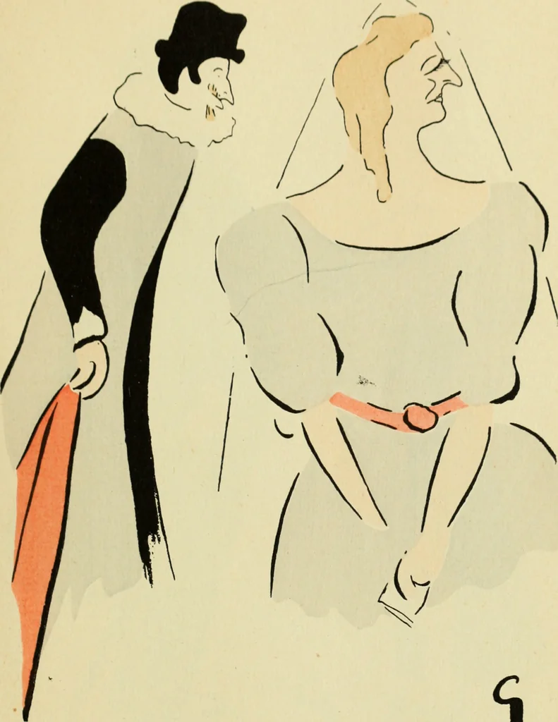 An illustration from De la Comédie Française aux boulevards. Préf. de Jules Claretie, 1906, leaf 28