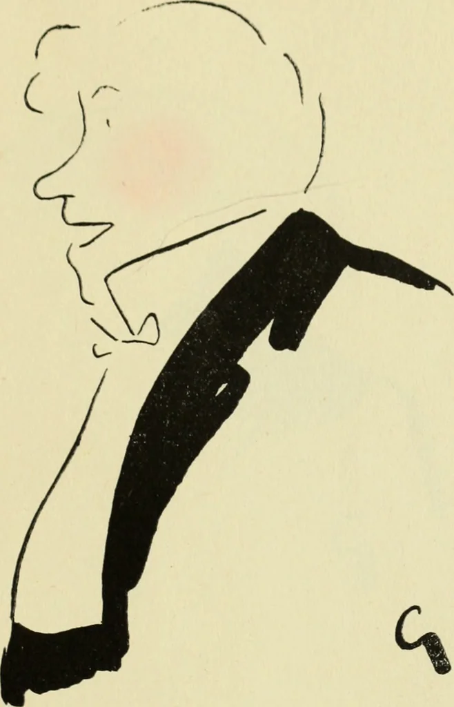 An illustration from De la Comédie Française aux boulevards. Préf. de Jules Claretie, 1906, leaf 82