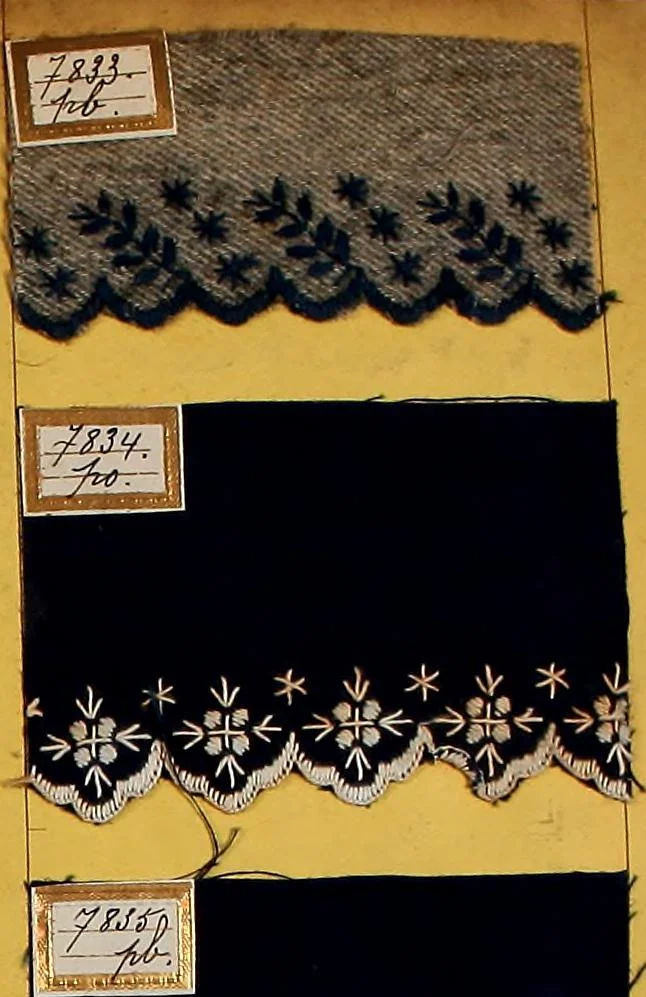An illustration from Sample book of French embroidery, 1850?, 1850, leaf 12