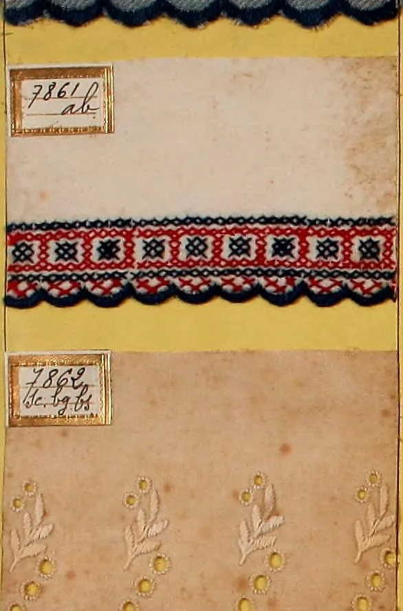 An illustration from Sample book of French embroidery, 1850?, 1850, leaf 15