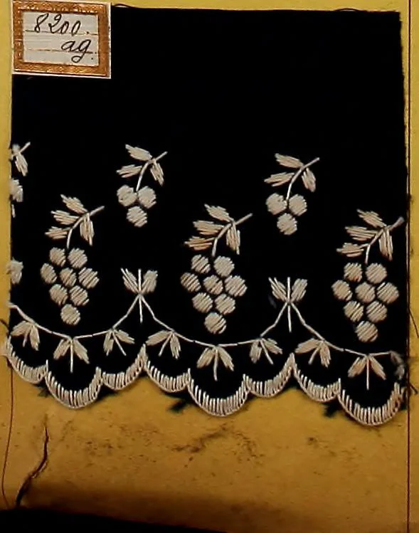 An illustration from Sample book of French embroidery, 1850?, 1850, leaf 52