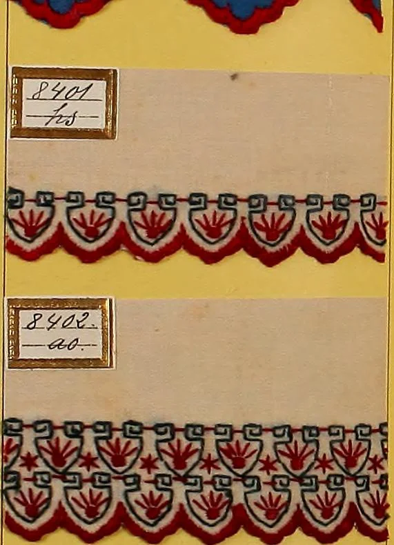 An illustration from Sample book of French embroidery, 1850?, 1850, leaf 77