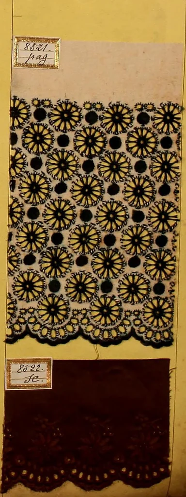 An illustration from Sample book of French embroidery, 1850?, 1850, leaf 92