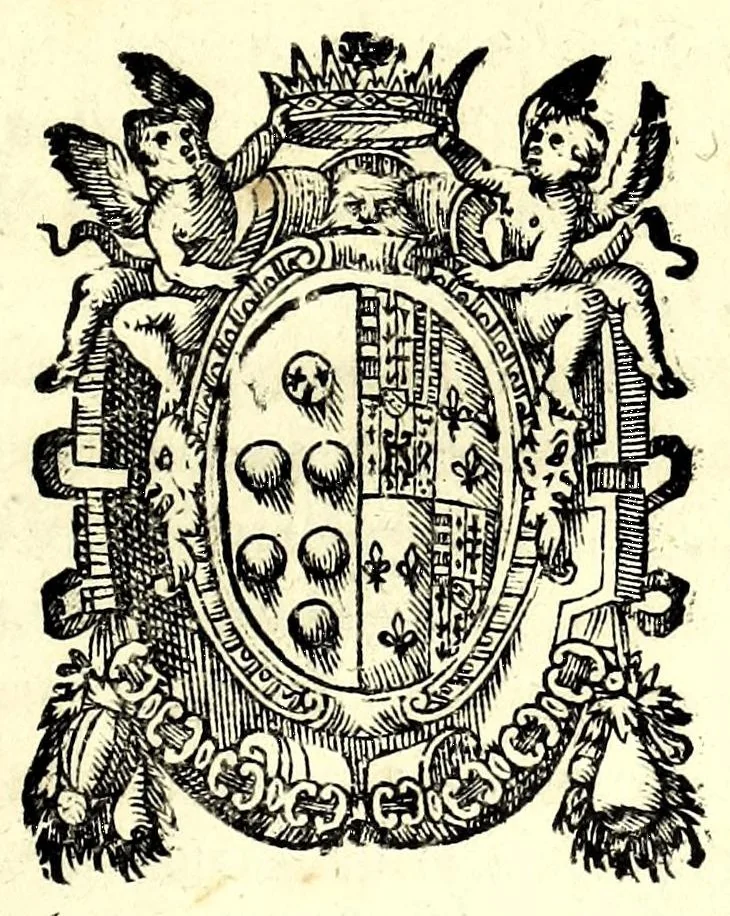 An illustration from De la glorie d'Evropa : al sereniss. Don. Cosimo Medici, principe di Toscana : parte prima [-seconda], scritte e dedicate ne le reali nozze sue, e de la serenissima sua sposa l'arciduchessa Maria Maddalena d'Avstria, principessa di Toscana, 1608, leaf 47