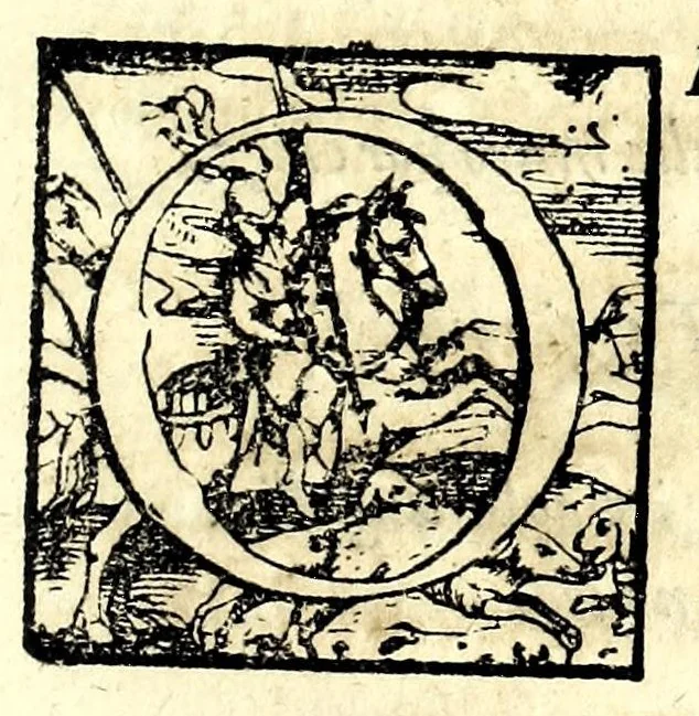 An illustration from De la glorie d'Evropa : al sereniss. Don. Cosimo Medici, principe di Toscana : parte prima [-seconda], scritte e dedicate ne le reali nozze sue, e de la serenissima sua sposa l'arciduchessa Maria Maddalena d'Avstria, principessa di Toscana, 1608, leaf 61