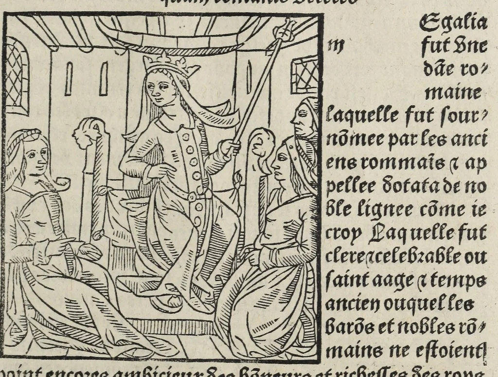 An illustration from De la louenge et vertu des nobles et cleres dames : de Jehan bocasse ; [traslate & iprime nouellemet a paris], leaf 153