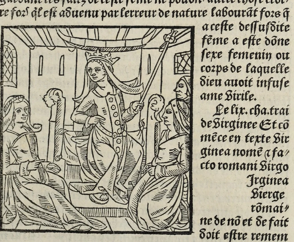 An illustration from De la louenge et vertu des nobles et cleres dames : de Jehan bocasse ; [traslate & iprime nouellemet a paris], leaf 167