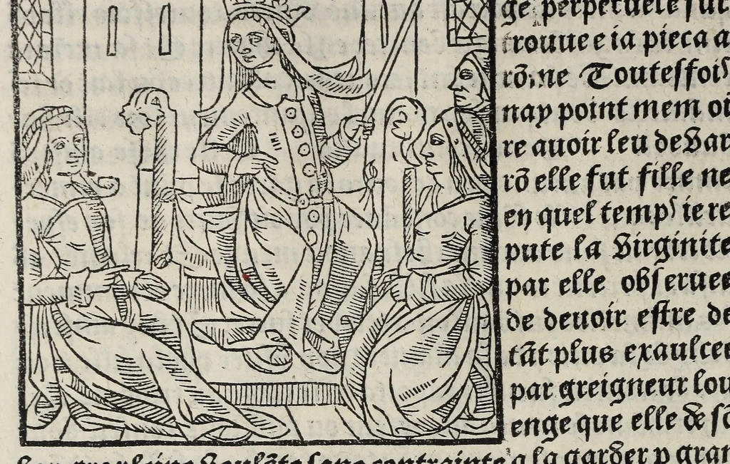 An illustration from De la louenge et vertu des nobles et cleres dames : de Jehan bocasse ; [traslate & iprime nouellemet a paris], leaf 186