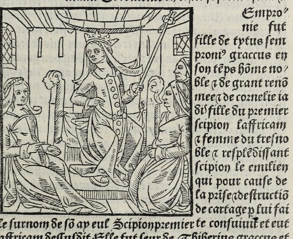 An illustration from De la louenge et vertu des nobles et cleres dames : de Jehan bocasse ; [traslate & iprime nouellemet a paris], leaf 205