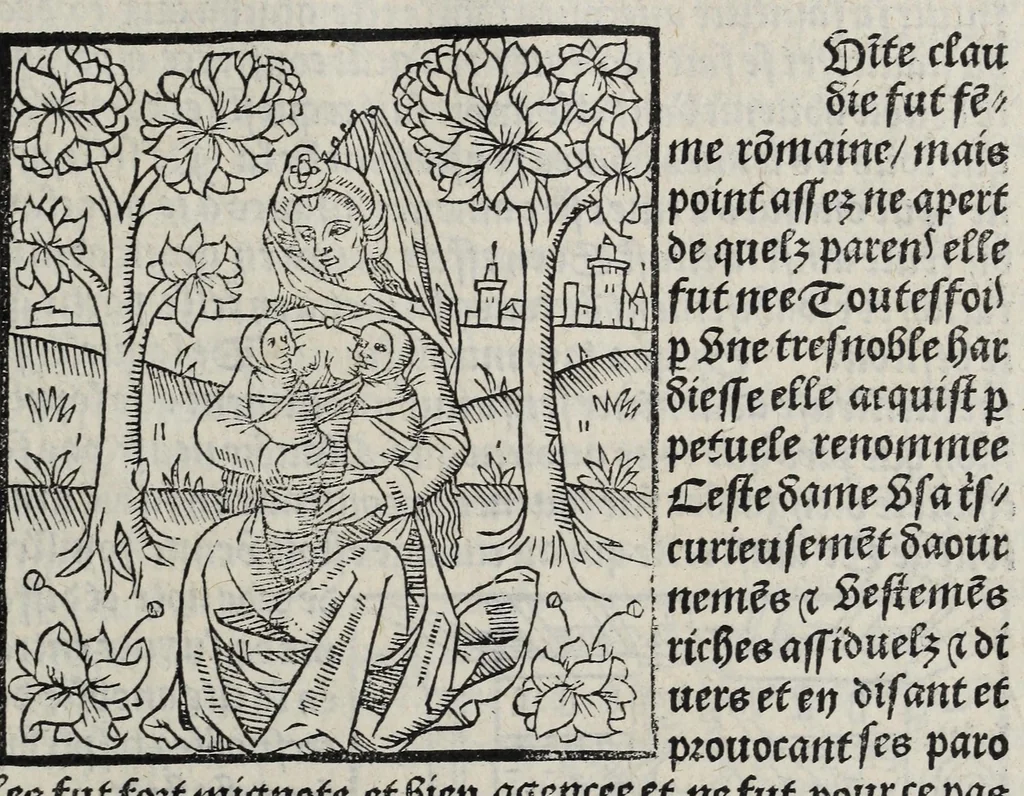 An illustration from De la louenge et vertu des nobles et cleres dames : de Jehan bocasse ; [traslate & iprime nouellemet a paris], leaf 207