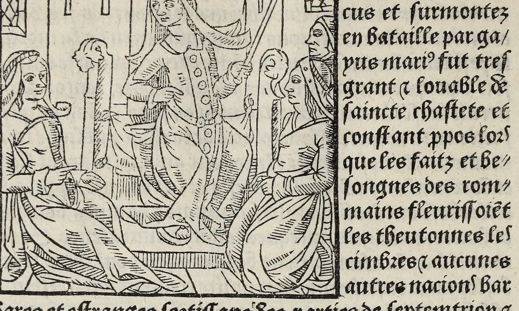 An illustration from De la louenge et vertu des nobles et cleres dames : de Jehan bocasse ; [traslate & iprime nouellemet a paris], leaf 214