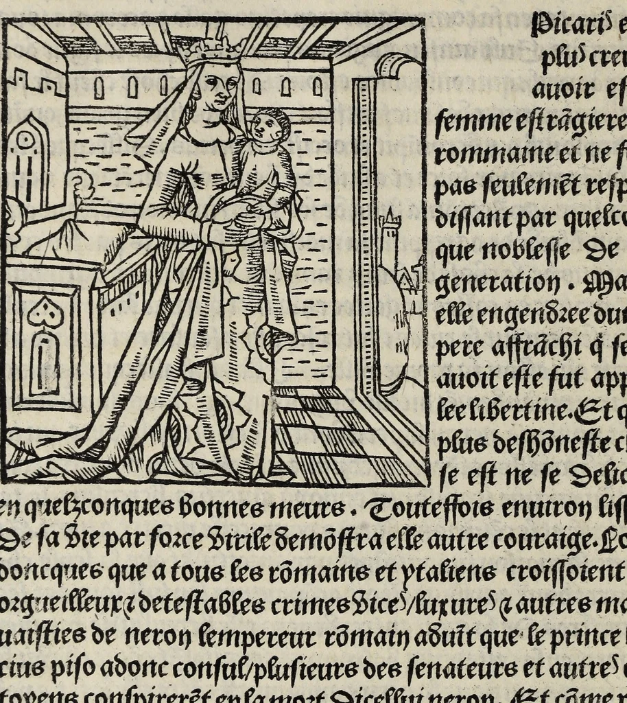 An illustration from De la louenge et vertu des nobles et cleres dames : de Jehan bocasse ; [traslate & iprime nouellemet a paris], leaf 246