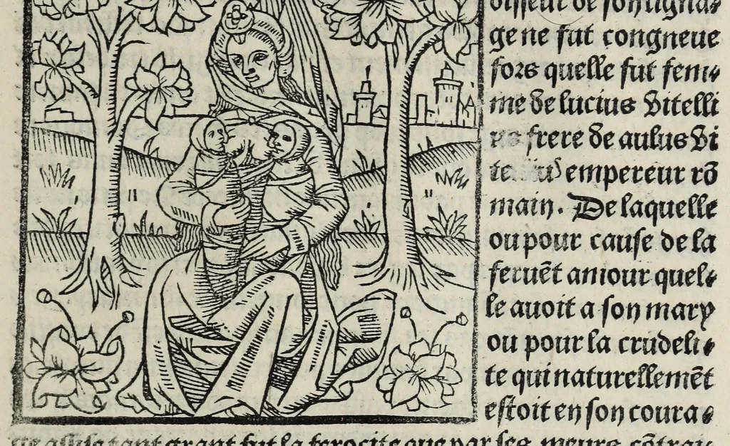 An illustration from De la louenge et vertu des nobles et cleres dames : de Jehan bocasse ; [traslate & iprime nouellemet a paris], leaf 255