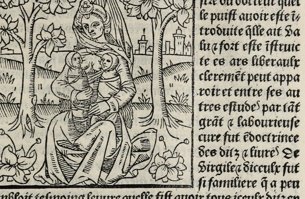 An illustration from De la louenge et vertu des nobles et cleres dames : de Jehan bocasse ; [traslate & iprime nouellemet a paris], leaf 257
