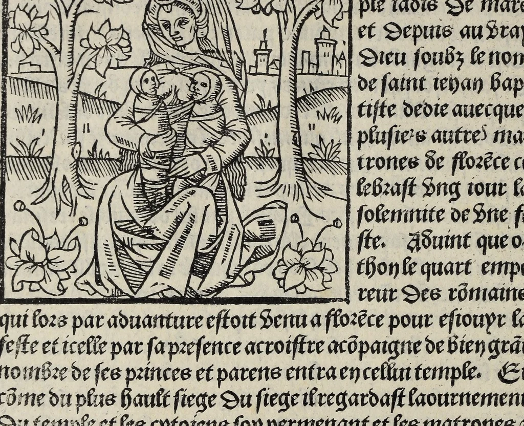 An illustration from De la louenge et vertu des nobles et cleres dames : de Jehan bocasse ; [traslate & iprime nouellemet a paris], leaf 278